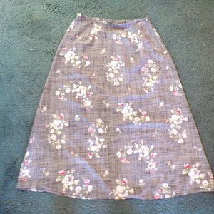 black with white lines and varigated flowers skirt